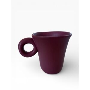 Luna Garcia Studio Pottery Burgundy Glaze Coffee Mug Handmade Signed 1989